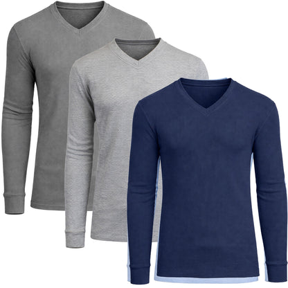 3-Pack Men's Long Sleeve Thermal Shirts (S-5XL)