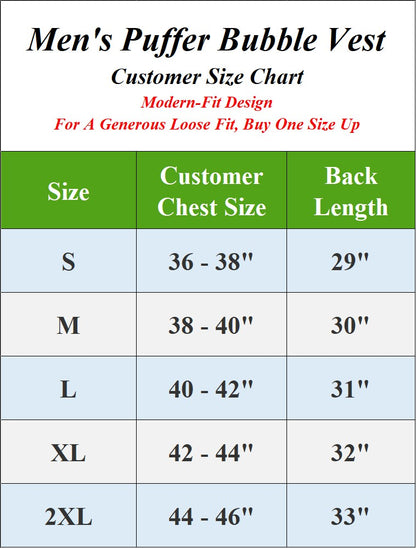 Men’s Heavyweight Hooded Puffer Bubble Vest