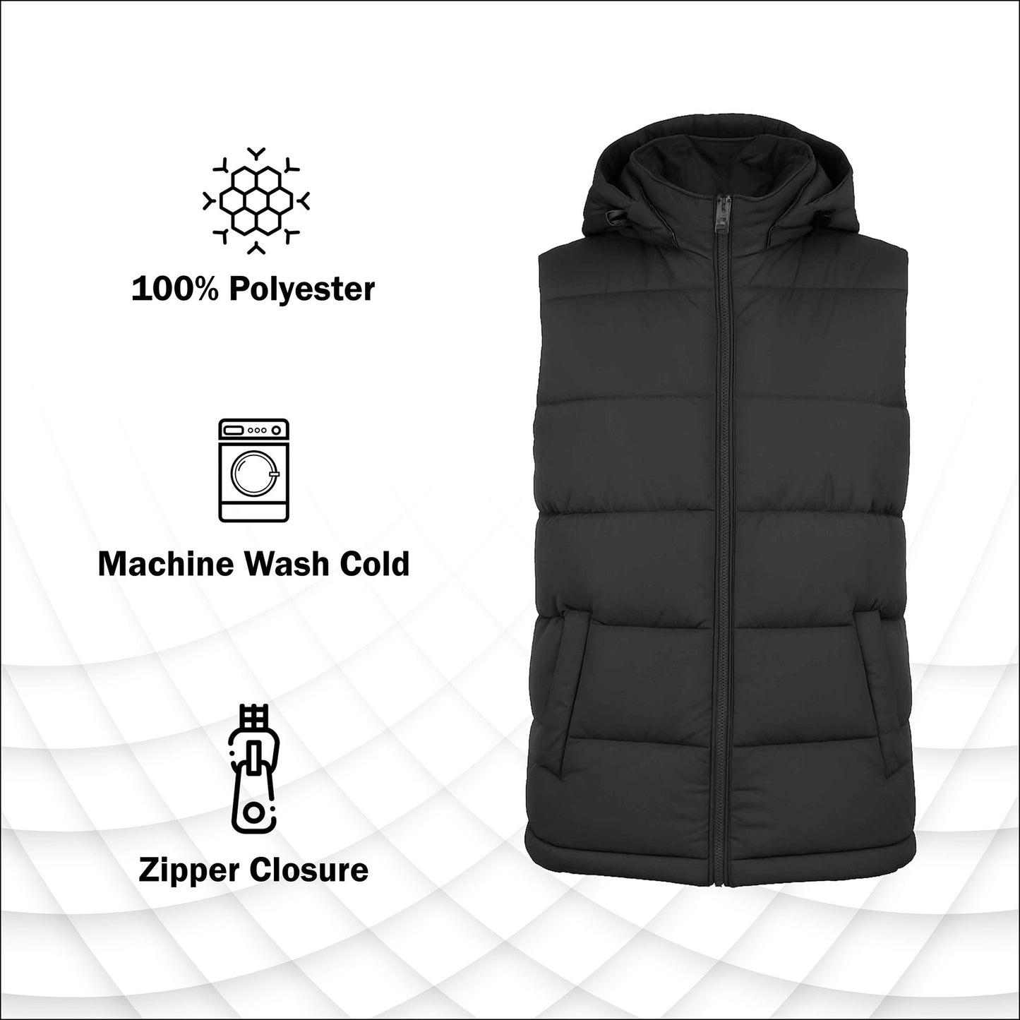 Men’s Heavyweight Hooded Puffer Bubble Vest