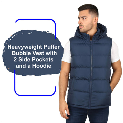 Men’s Heavyweight Hooded Puffer Bubble Vest