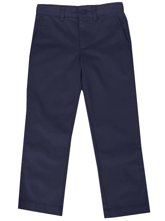 Pantalones de uniforme escolar rectos y delgados con frente plano para niños