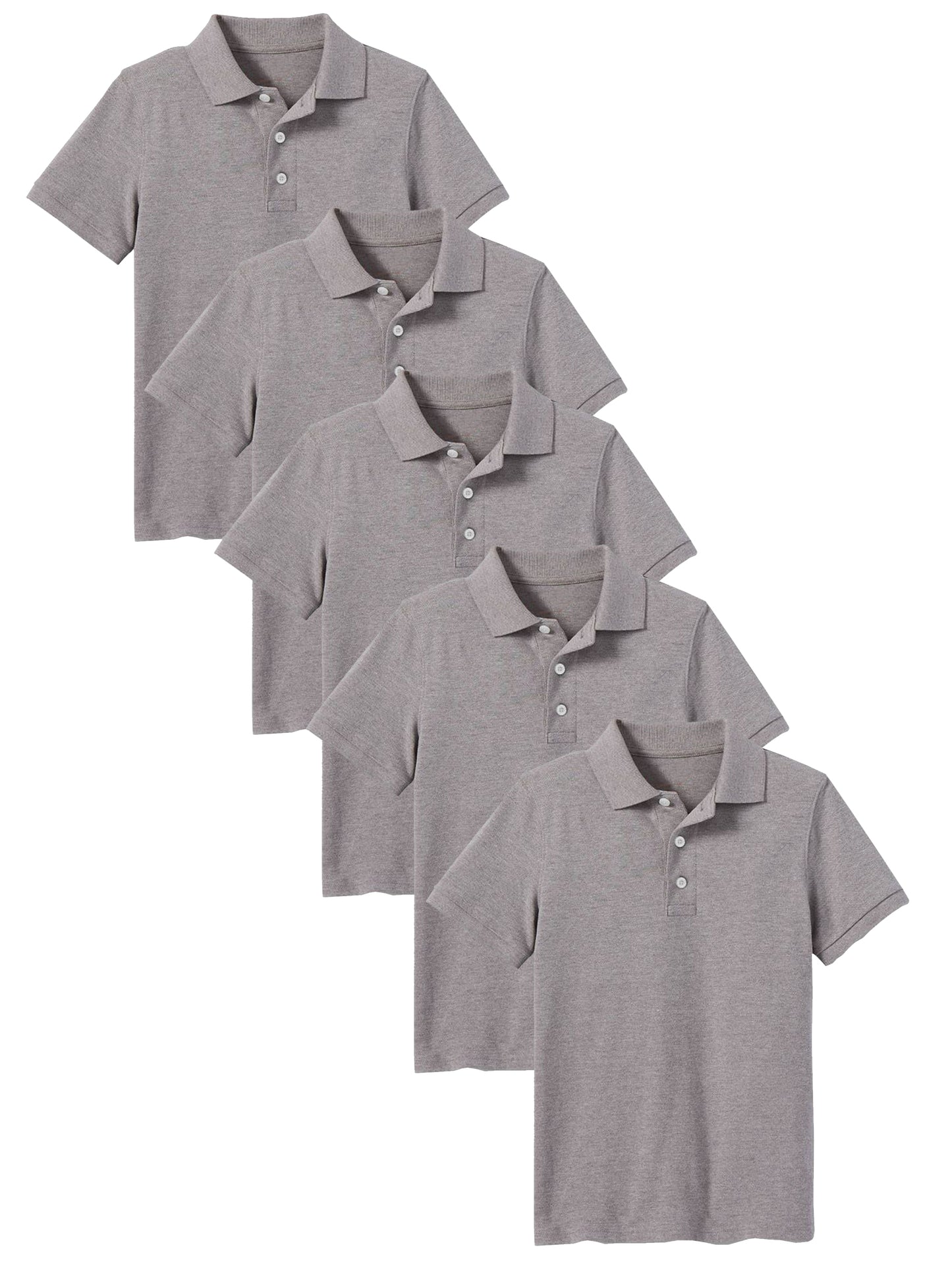 5-Pack School Uniform Tagless Polo Tshirt for Little Boys & Big Boys - GalaxybyHarvic