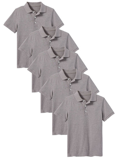 5-Pack School Uniform Tagless Polo Tshirt for Little Boys & Big Boys - GalaxybyHarvic