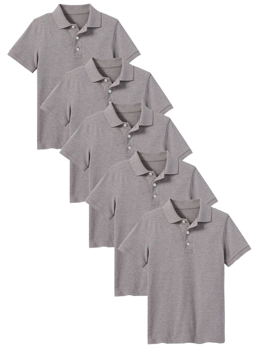5-Pack School Uniform Tagless Polo Tshirt for Little Boys & Big Boys - GalaxybyHarvic