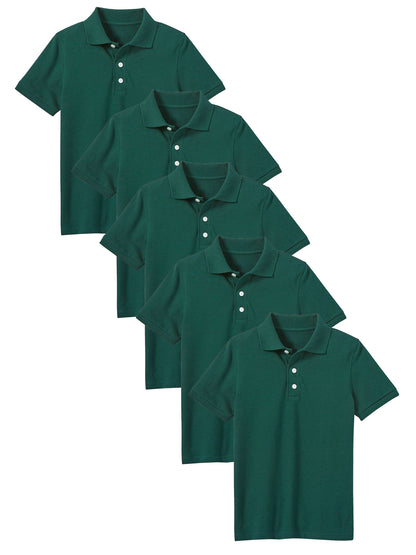 Young Boy's (5-PACK) Short Sleeve Polo Shirt (Sizes 4-7) - GalaxybyHarvic