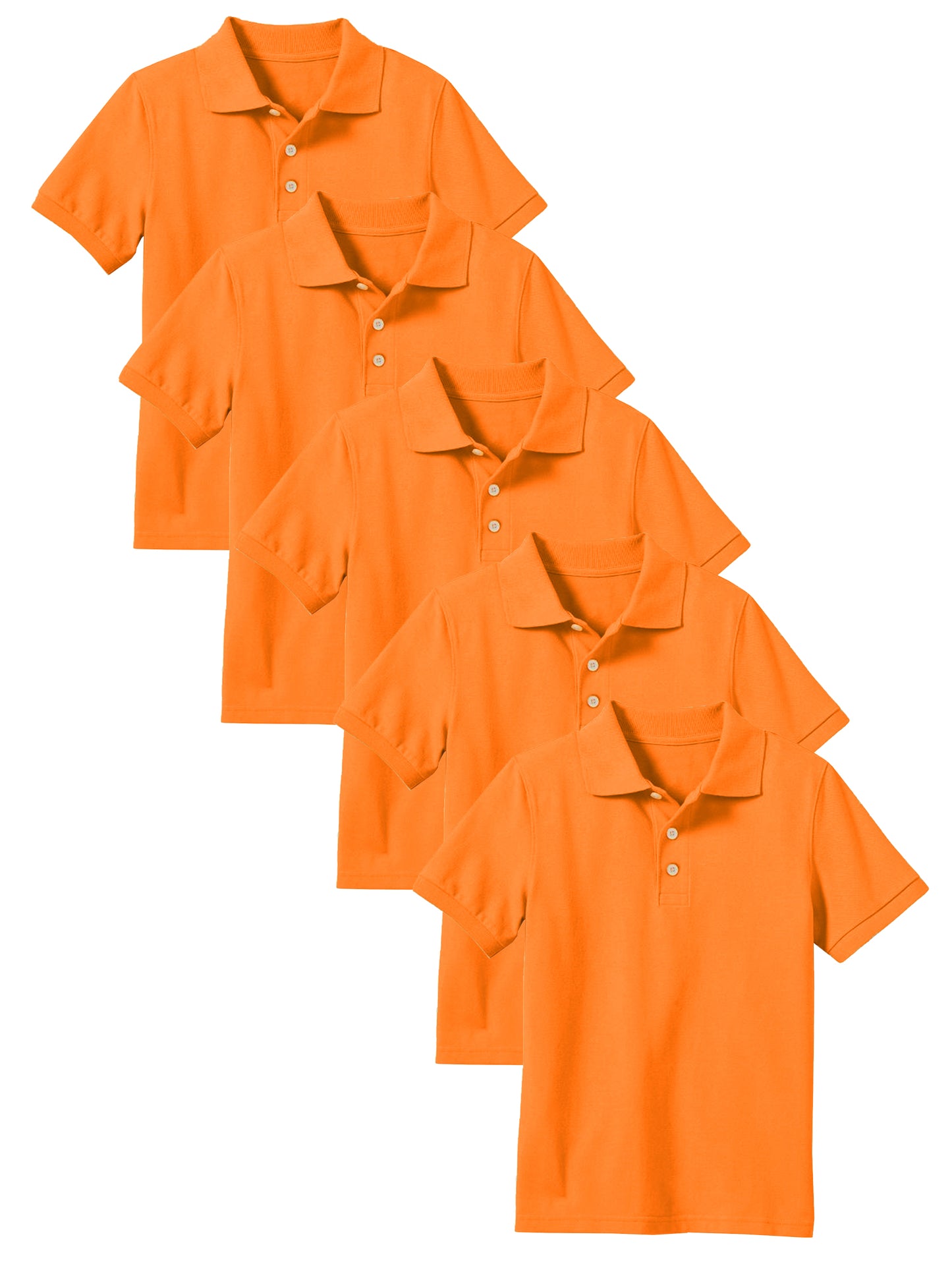 Young Boy's (5-PACK) Short Sleeve Polo Shirt (Sizes 4-7) - GalaxybyHarvic