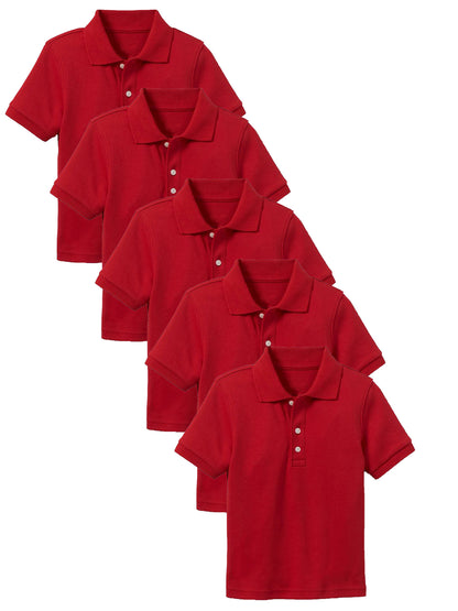 Young Boy's (5-PACK) Short Sleeve Polo Shirt (Sizes 4-7) - GalaxybyHarvic