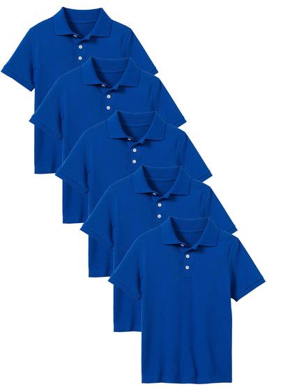 Young Boy's (5-PACK) Short Sleeve Polo Shirt (Sizes 4-7) - GalaxybyHarvic