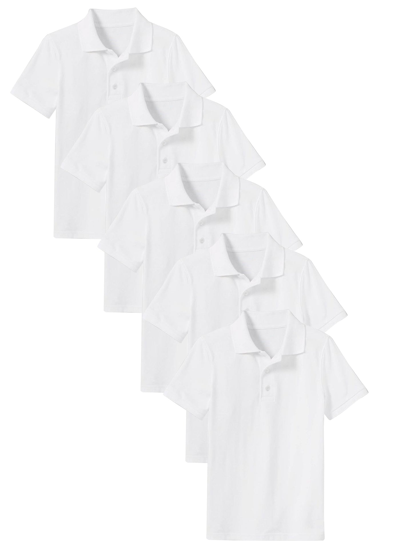Young Boy's (5-PACK) Short Sleeve Polo Shirt (Sizes 4-7) - GalaxybyHarvic