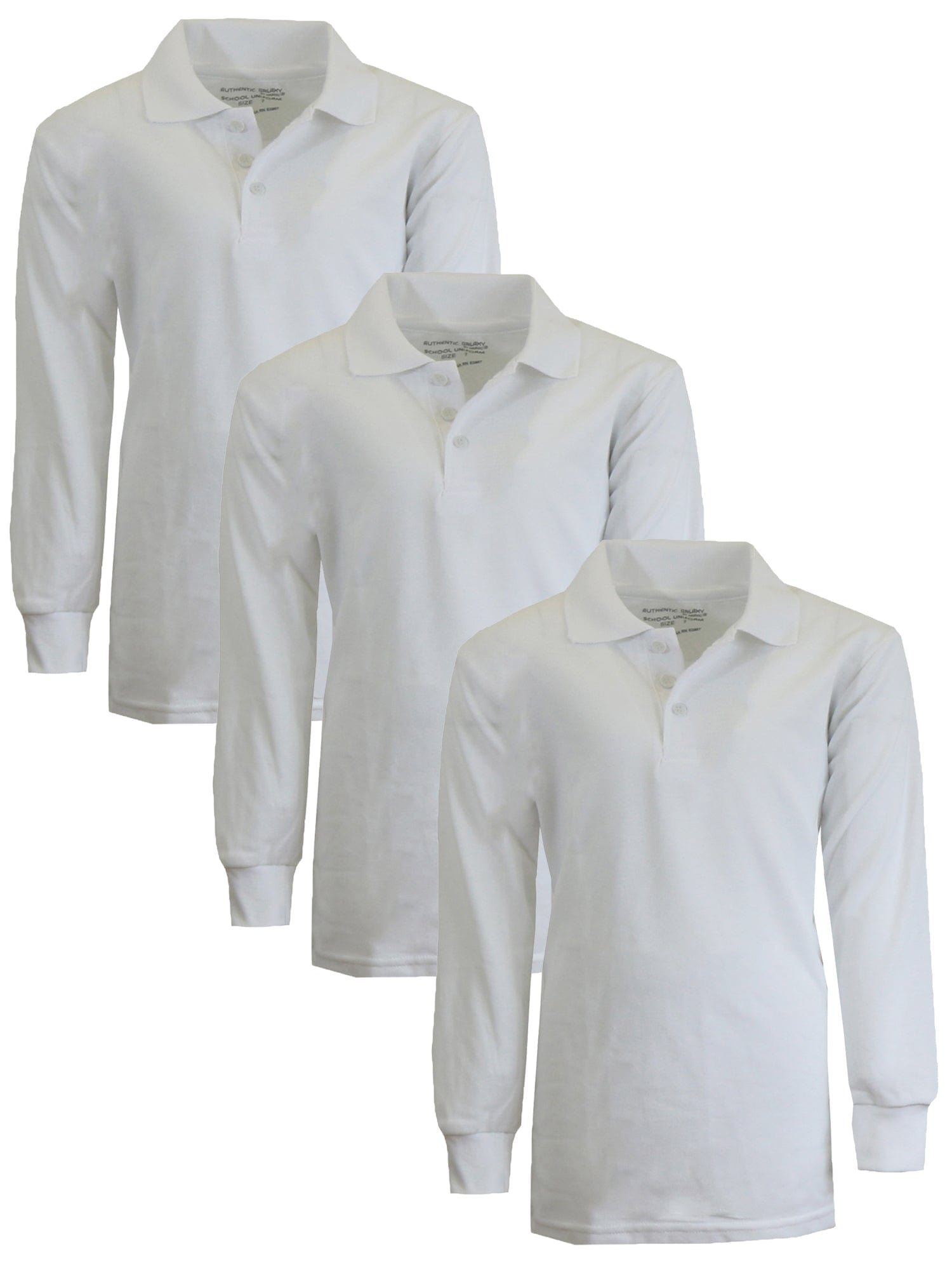 Boy's (3-PACK) Long Sleeve Pique Polo Shirt - (Sizes 4-20) - GalaxybyHarvic