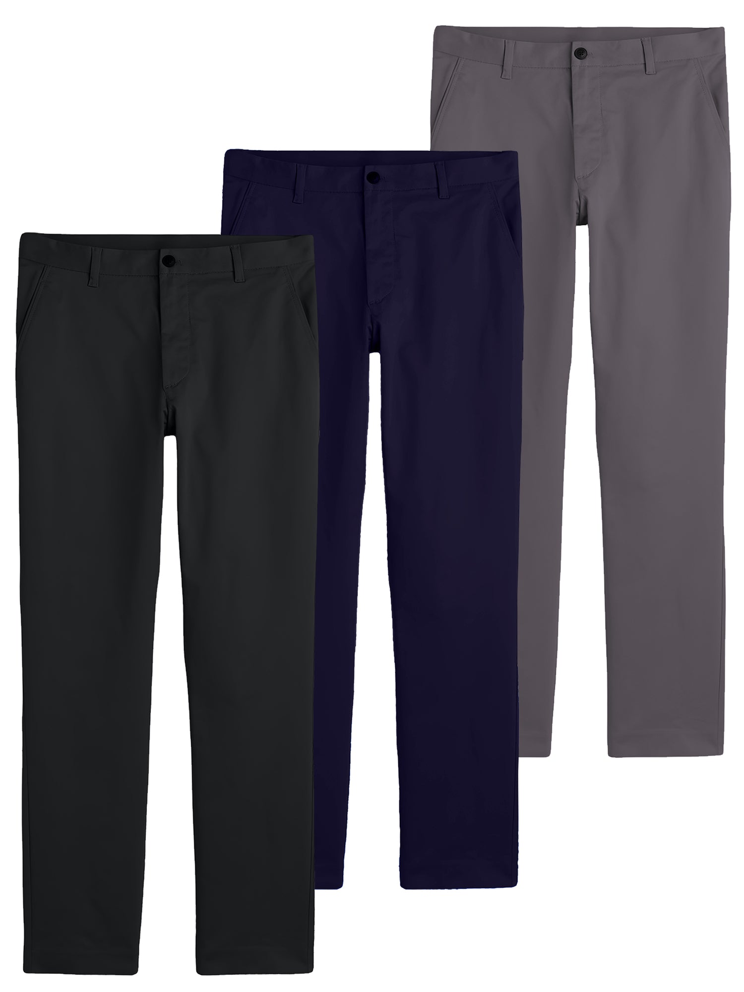 Boys (3-PACK) Classic Flat Front School Uniform Pants - Sizes 4-20 - GalaxybyHarvic