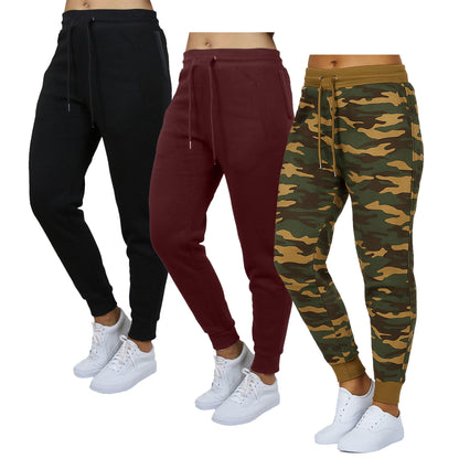3-Pack Women's Loose Fit Fleece Jogger Sweatpants (S-5XL)