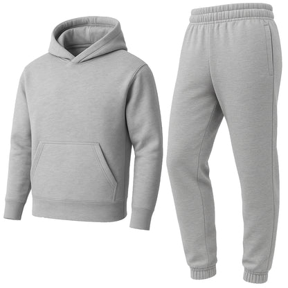 Men’s Heavyweight Soft Fleece Cotton Blend Pullover Hoodie & Sweatpants Jogging Set (S-2XL)