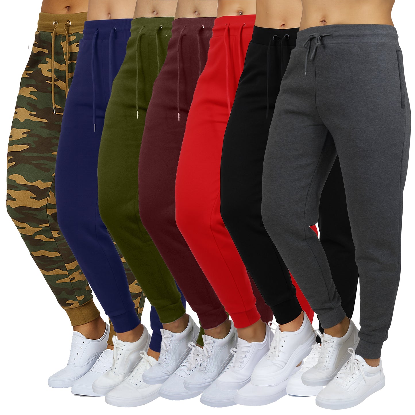 3-Pack Women's Loose Fit Fleece Jogger Sweatpants (S-5XL)