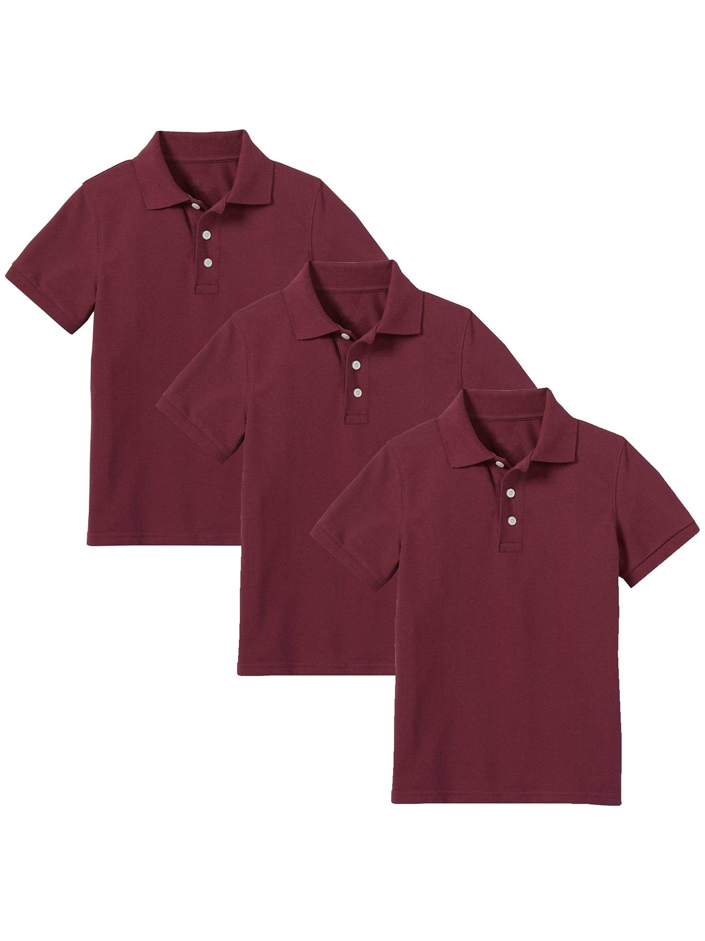 Boy's (3-PACK) Short Sleeve Polo Shirt (Sizes 8-20) - GalaxybyHarvic