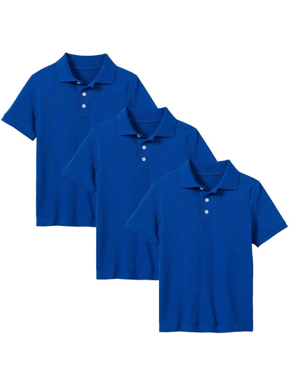 Young Boy's (3-PACK) Short Sleeve Polo Shirt (Sizes 4-7) - GalaxybyHarvic