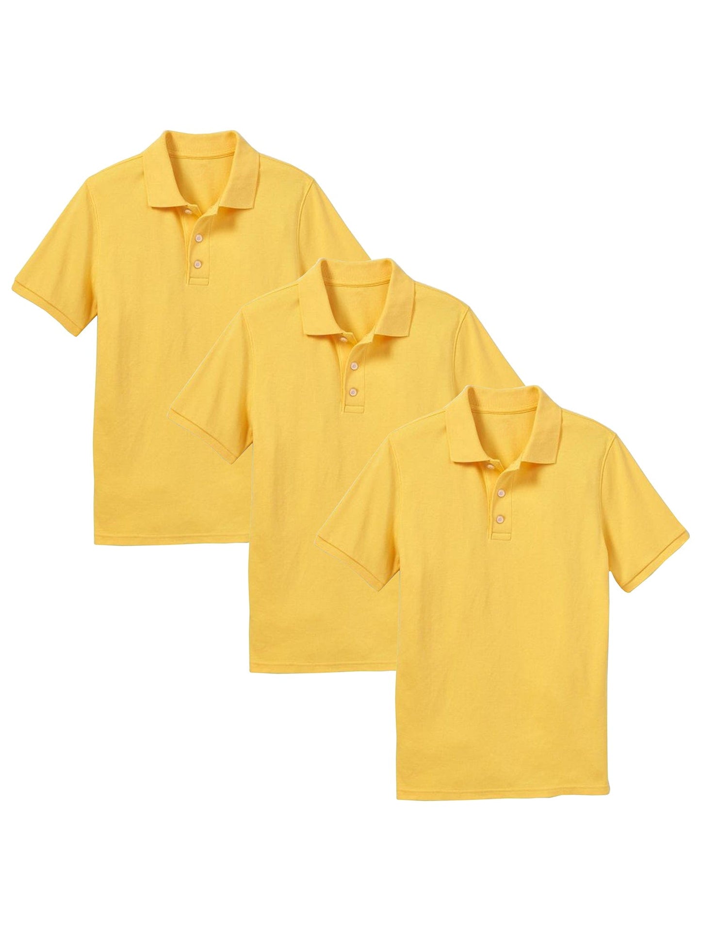 Young Boy's (3-PACK) Short Sleeve Polo Shirt (Sizes 4-7) - GalaxybyHarvic