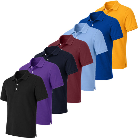2-Pack School Uniform Tagless Polo Tshirt for Little Boys & Big Boys - GalaxybyHarvic