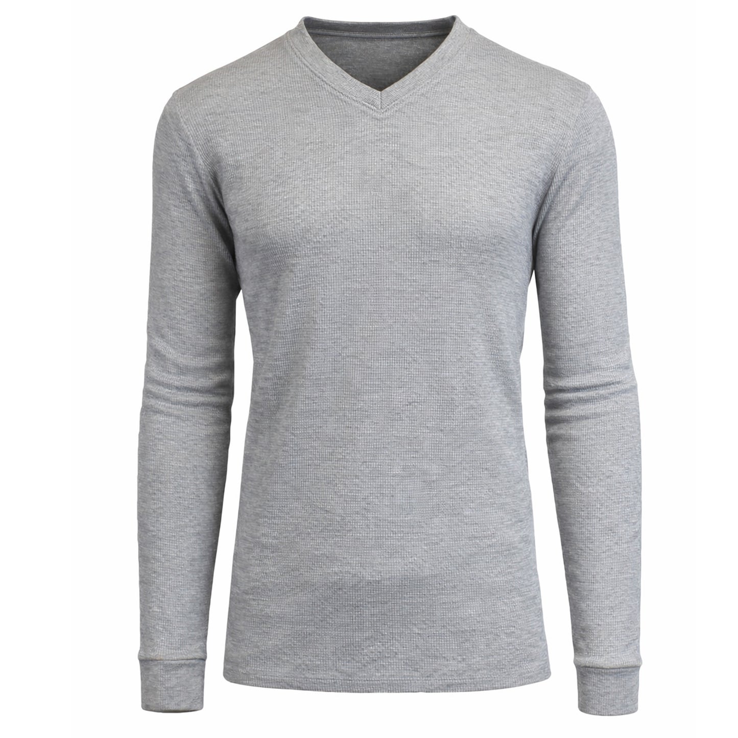 Men’s Long Sleeve Waffle Knit Thermal Shirt – V-Neck, Modern Fit, Warm Layering Top