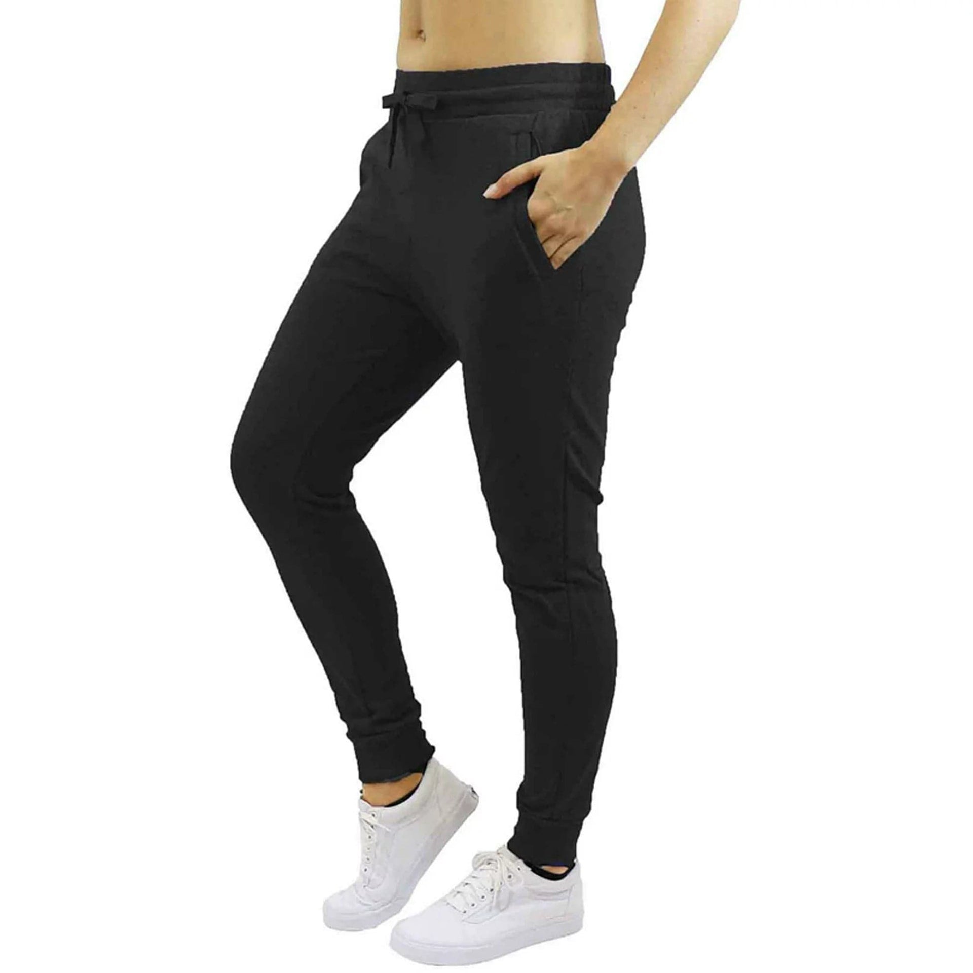 GALAXY By Harvic Women's Black Joggers Sweat Pants NEW Large L