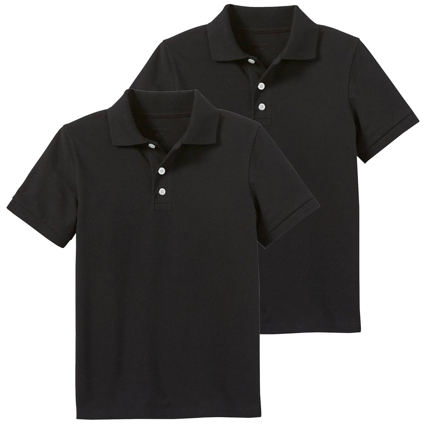 2-Pack School Uniform Tagless Polo Tshirt for Little Boys & Big Boys
