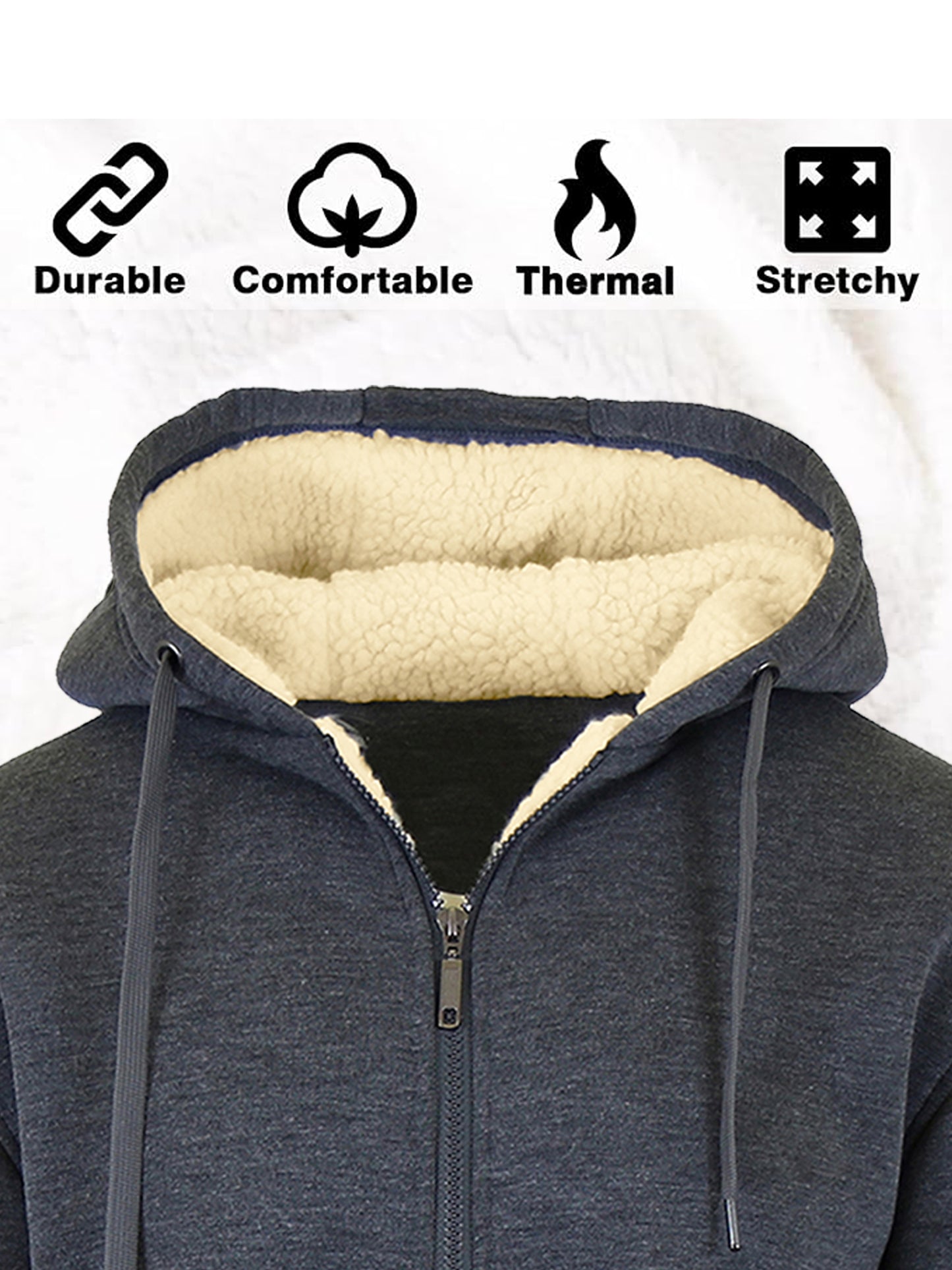Mens Regular Fit Heavyweight Sherpa Fleece Lined Hoodie (S-2XL) - GalaxybyHarvic