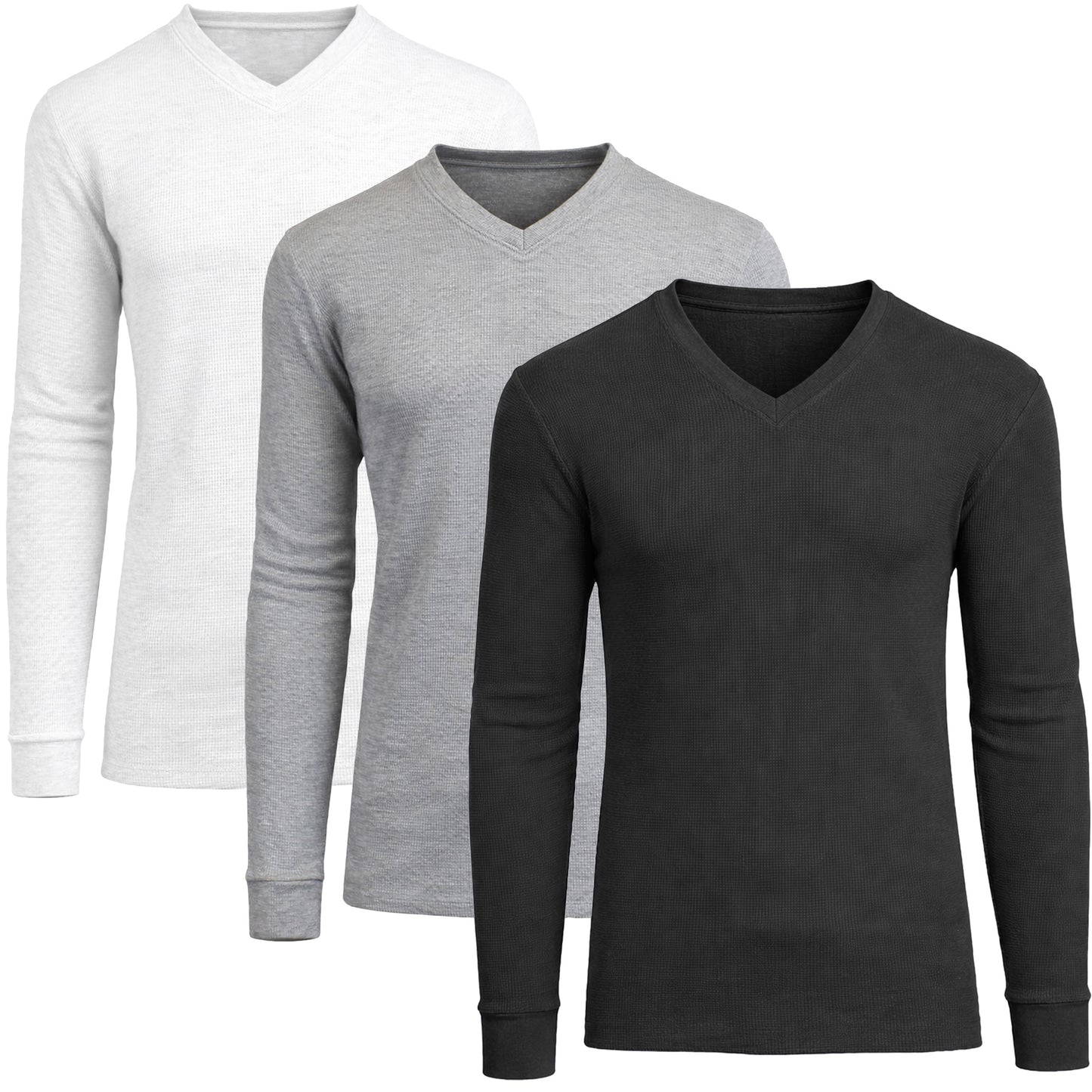 3-Pack Men's Long Sleeve Thermal Shirts (S-5XL)