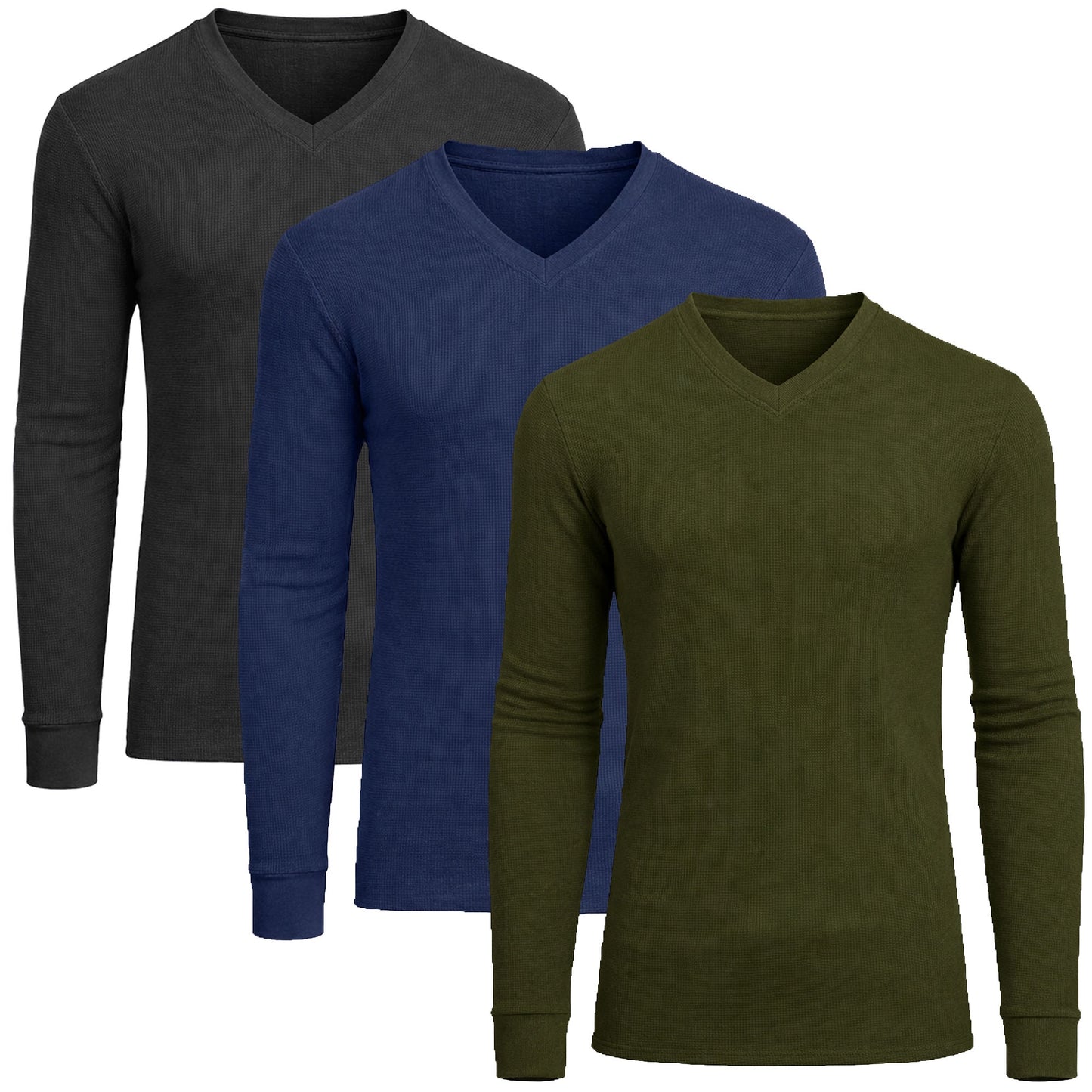 3-Pack Men's Long Sleeve Thermal Shirts (S-5XL)