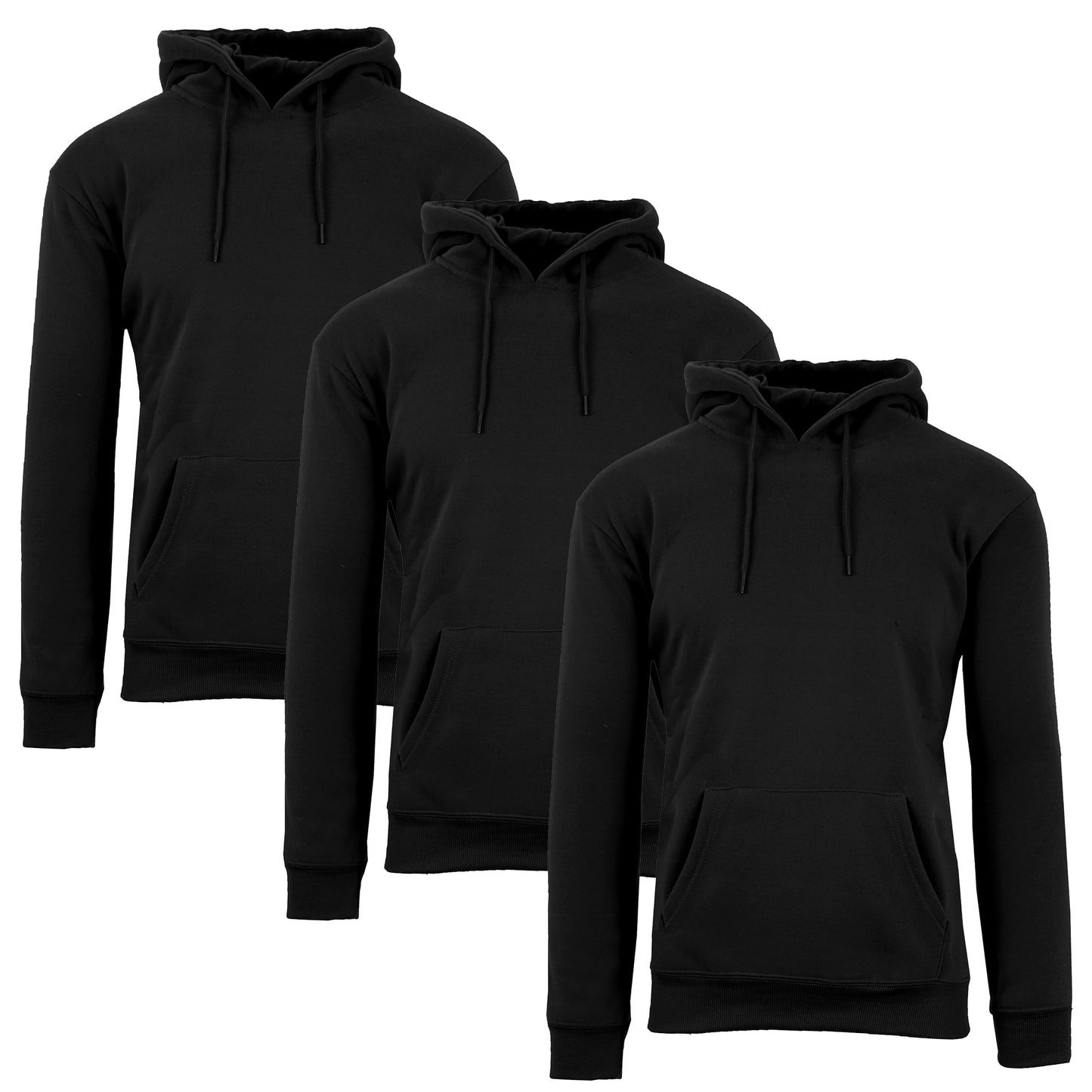 3-Pack Mens Heavyweight Fleece Lined Pullover Hoodie 3 Pack (S-2XL)