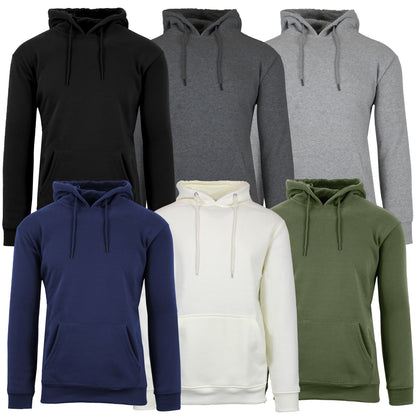 3-Pack Mens Heavyweight Fleece Lined Pullover Hoodie 3 Pack (S-2XL)