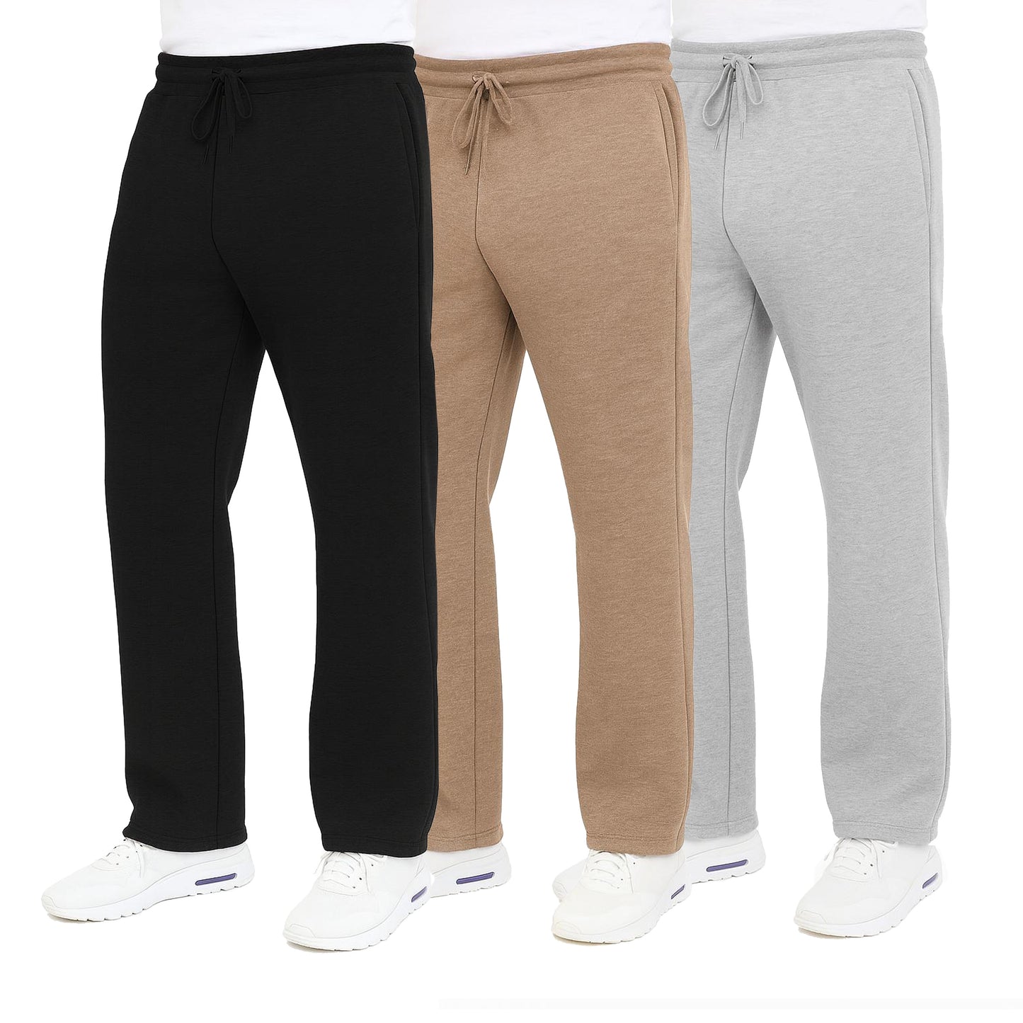 3-Pack Mens Slim Fit Fleece Jogger Sweatpants (S-2XL)