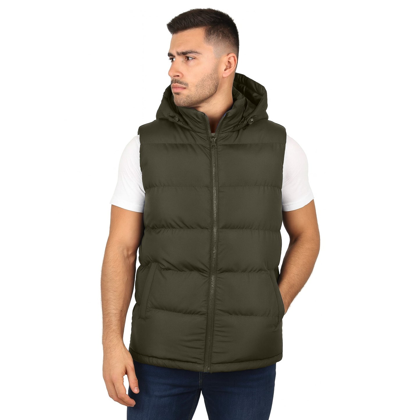 Men’s Heavyweight Hooded Puffer Bubble Vest
