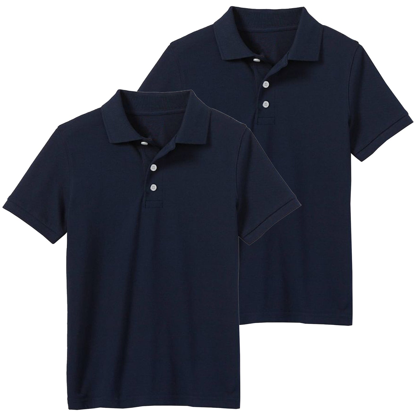 2-Pack School Uniform Tagless Polo Tshirt for Little Boys & Big Boys