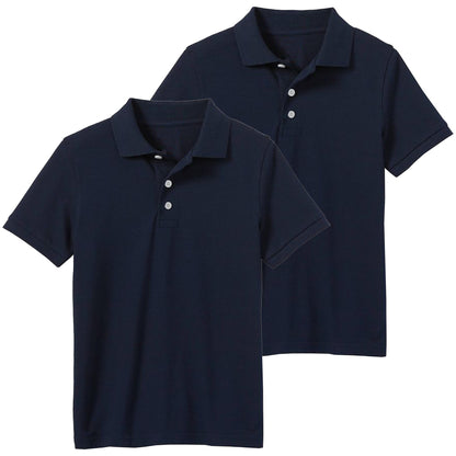 2-Pack School Uniform Tagless Polo Tshirt for Little Boys & Big Boys