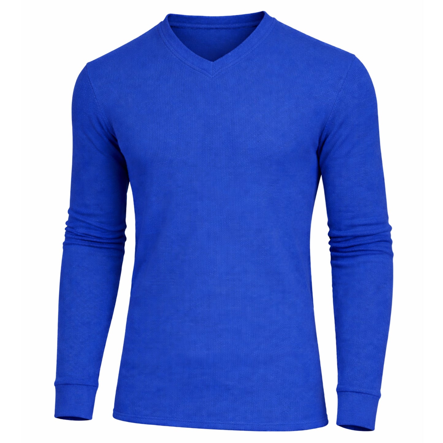 Men’s Long Sleeve Waffle Knit Thermal Shirt – V-Neck, Modern Fit, Warm Layering Top