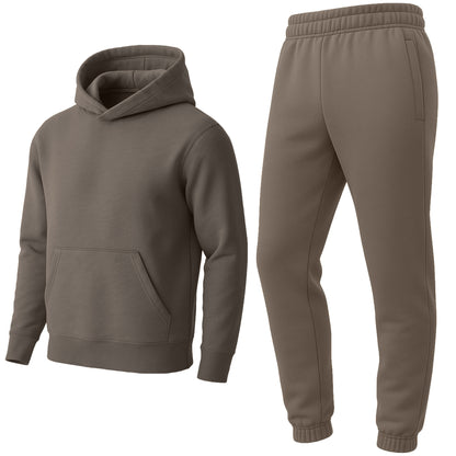 Men’s Heavyweight Soft Fleece Cotton Blend Pullover Hoodie & Sweatpants Jogging Set (S-2XL)
