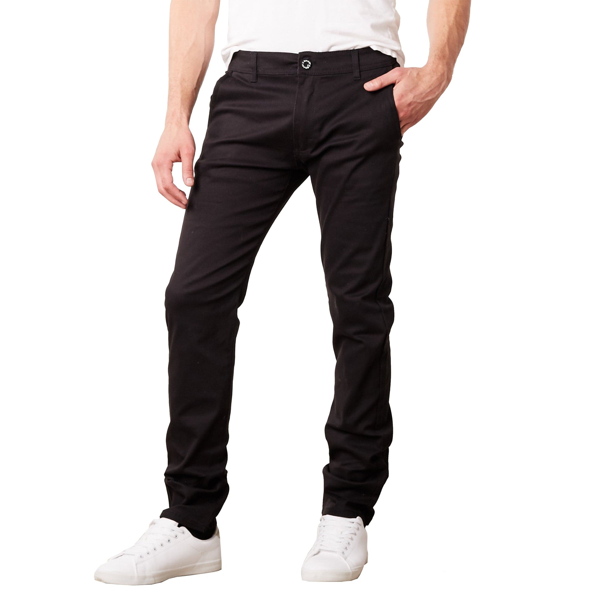 Mens Slim Fit Cotton Stretch Chino Pants (3-Pack) 