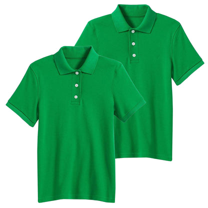 2-Pack School Uniform Tagless Polo Tshirt for Little Boys & Big Boys