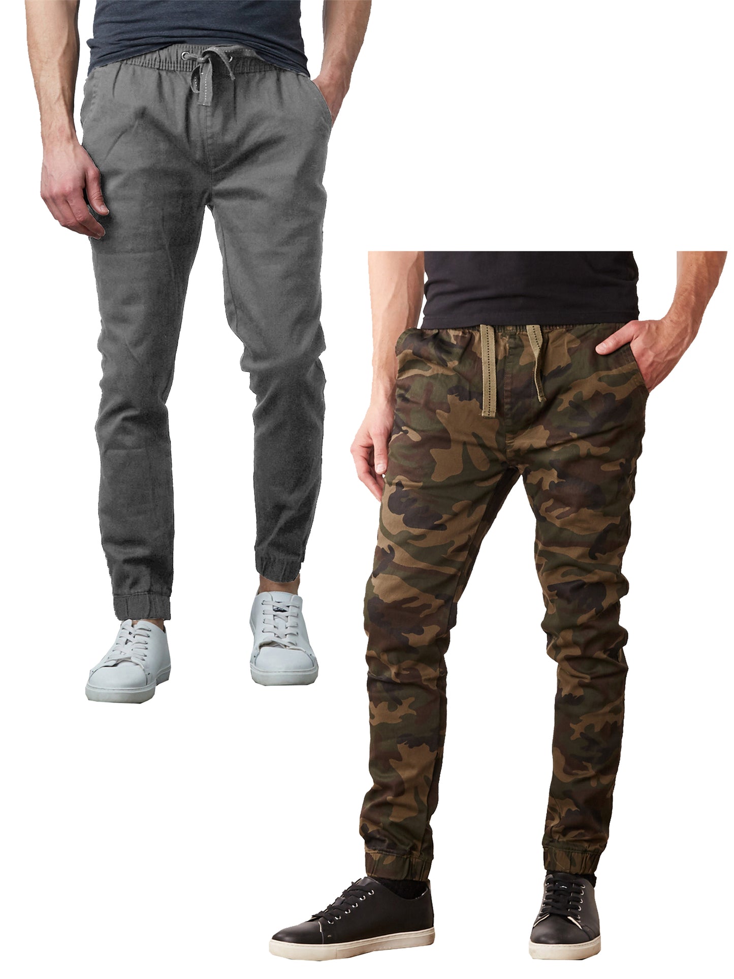 Men's 2-Pack Classic Cotton Stretch Twill Jogger Pants - GalaxybyHarvic
