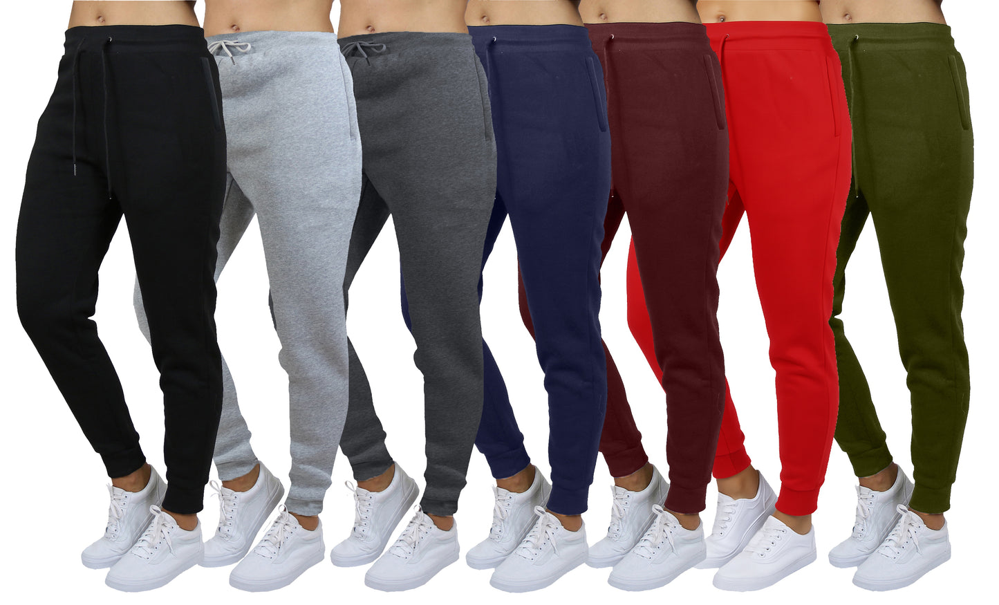Galaxy by Harvic 3-Pack Women's Loose Fit Fleece Jogger Sweatpants (S-3XL)