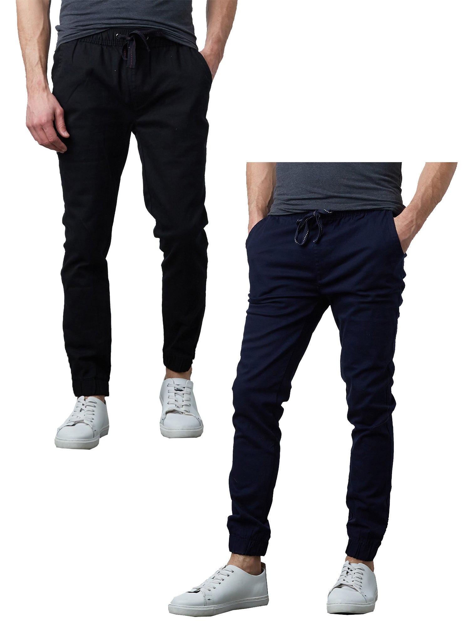 Men's 2-Pack Classic Cotton Stretch Twill Jogger Pants - GalaxybyHarvic