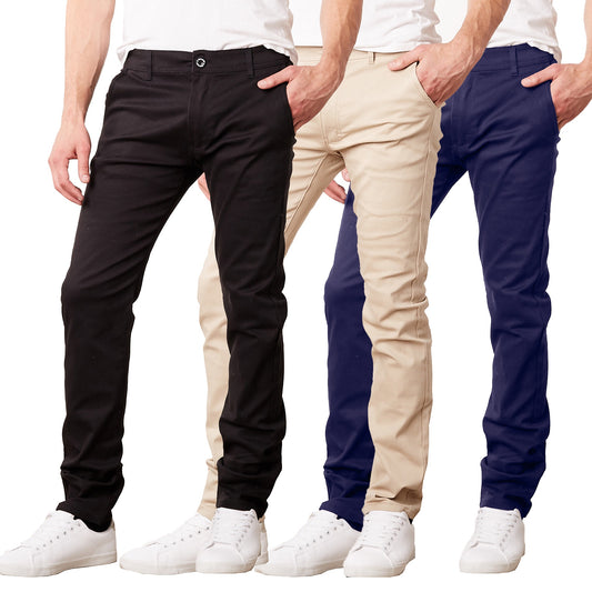 Men's Flat Front Stretch Chino Pants - GalaxybyHarvic