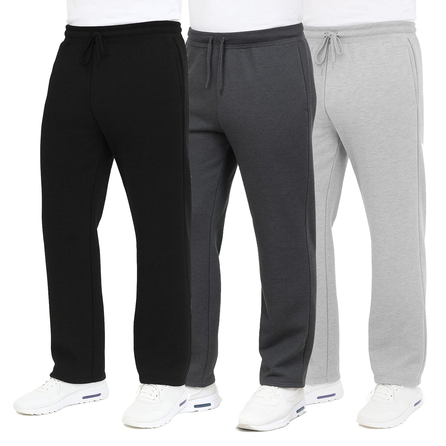 3-Pack Mens Slim Fit Fleece Jogger Sweatpants (S-2XL)