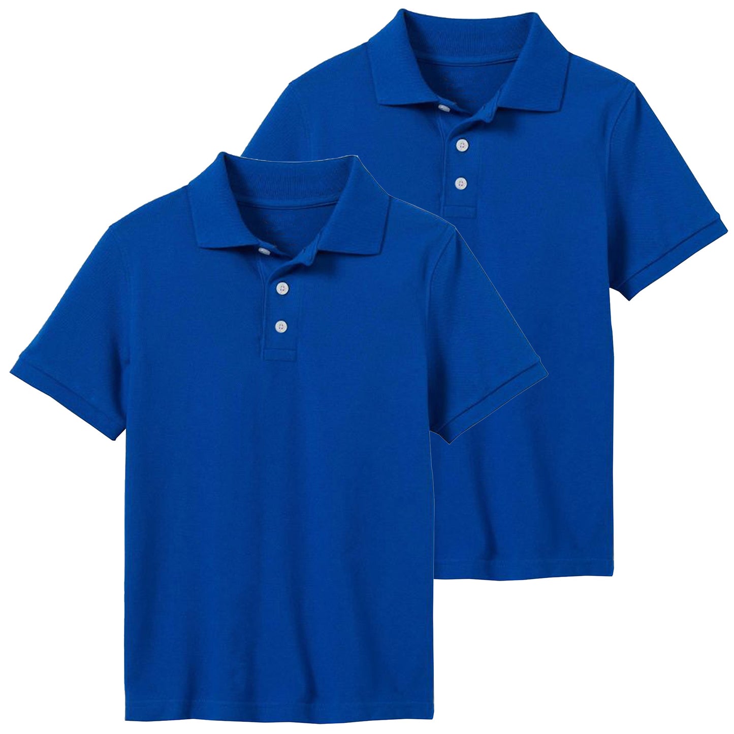 2-Pack School Uniform Tagless Polo Tshirt for Little Boys & Big Boys