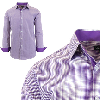 Men's Long Sleeve Cotton Dress Shirts - GalaxybyHarvic