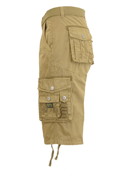 Men's Distressed Vintage Belted Cargo Shorts - GalaxybyHarvic