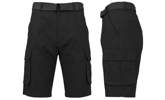 Men's Cotton Flex Stretch Cargo Shorts with Belt - GalaxybyHarvic