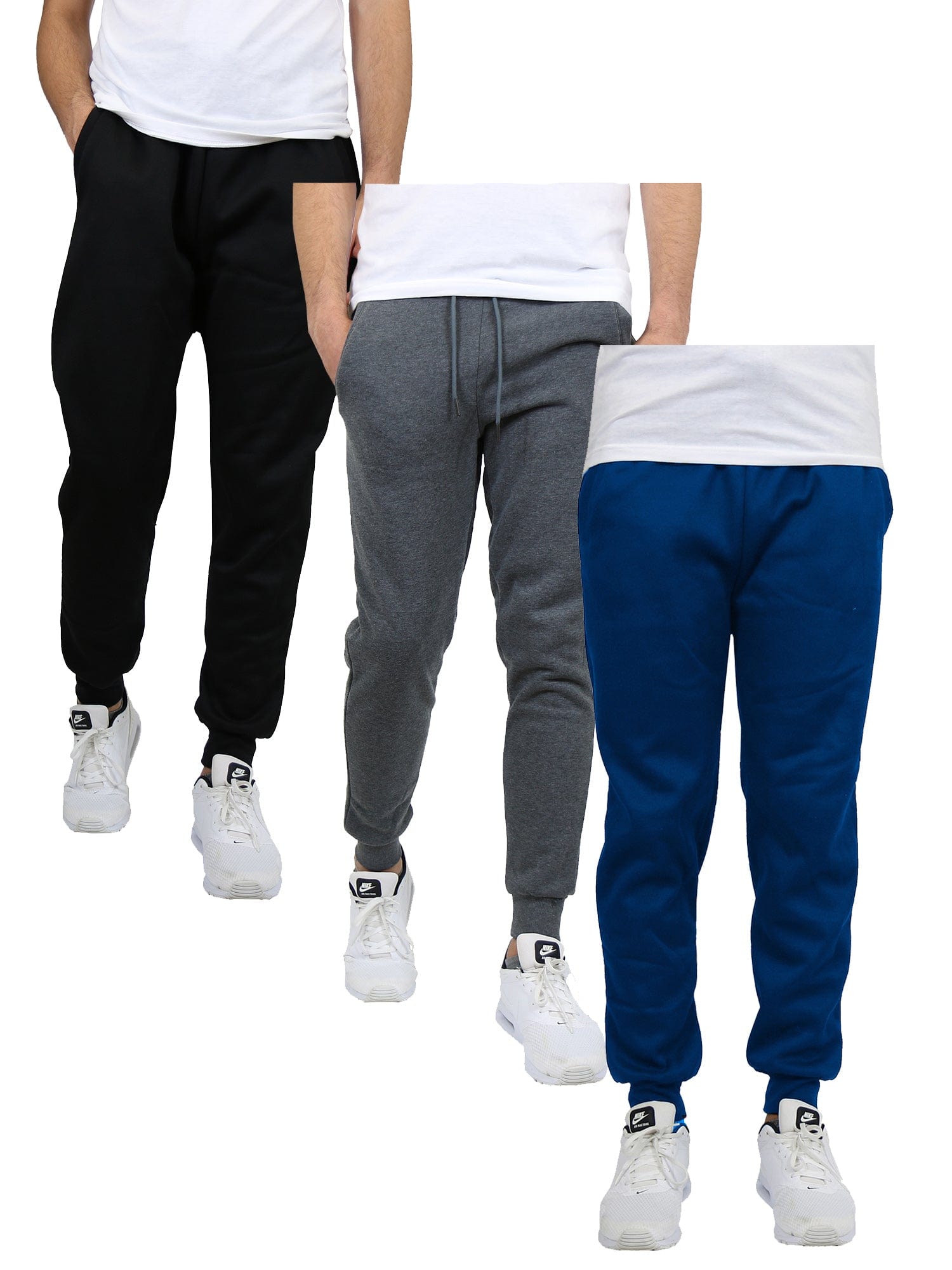 [3-Pack] Men's Slim-Fit Fleece Jogger Sweatpants