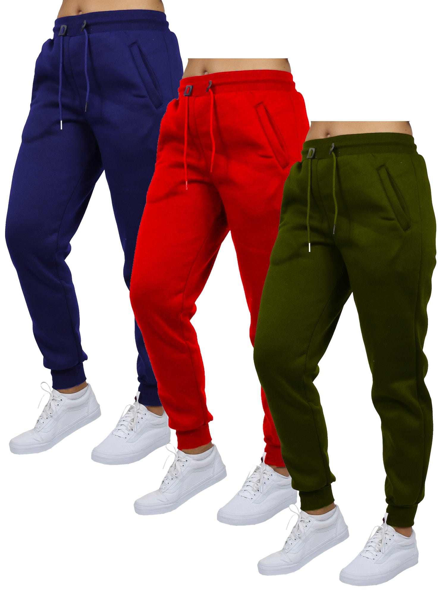 3 Pack: Women's Fleece Jogger Trousers Sweatpants Tracksuit