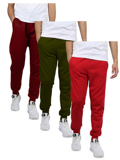 [3-Pack] Men's Slim-Fit Fleece Jogger Sweatpants - GalaxybyHarvic